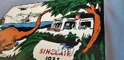 Vintage Sinclair Gasoline Porcelain Hc Pump Service Station Ww2 Dinosaur Sign