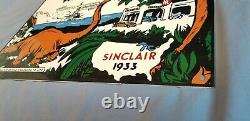 Vintage Sinclair Gasoline Porcelain Hc Pump Service Station Ww2 Dinosaur Sign