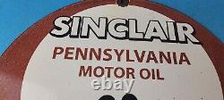 Vintage Sinclair Gasoline Porcelain Mickey Mouse Service Station Pump Plate Sign