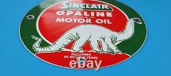 Vintage Sinclair Gasoline Porcelain Opaline Dino Service Station Pump Ad Sign