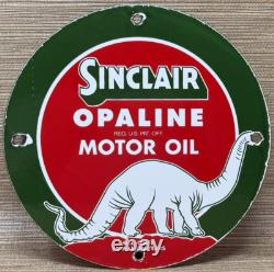 Vintage Sinclair Gasoline Porcelain Sign Dealership Gas Station Dino Motor Oil
