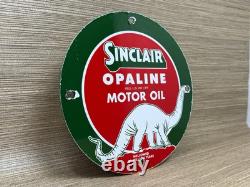Vintage Sinclair Gasoline Porcelain Sign Dealership Gas Station Dino Motor Oil