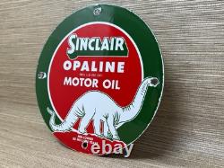 Vintage Sinclair Gasoline Porcelain Sign Dealership Gas Station Dino Motor Oil