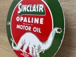 Vintage Sinclair Gasoline Porcelain Sign Dealership Gas Station Dino Motor Oil