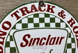 Vintage Sinclair Gasoline Porcelain Sign Gas Station Motor Oil Pump Plate Plane