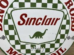 Vintage Sinclair Gasoline Porcelain Sign Gas Station Motor Oil Pump Plate Plane
