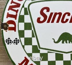 Vintage Sinclair Gasoline Porcelain Sign Gas Station Motor Oil Pump Plate Plane