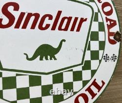 Vintage Sinclair Gasoline Porcelain Sign Gas Station Motor Oil Pump Plate Plane