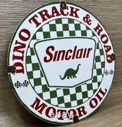 Vintage Sinclair Gasoline Porcelain Sign Gas Station Motor Oil Pump Plate Plane