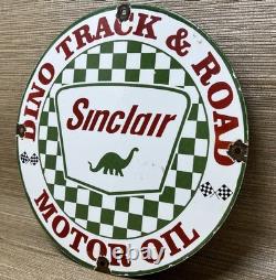 Vintage Sinclair Gasoline Porcelain Sign Gas Station Motor Oil Pump Plate Plane