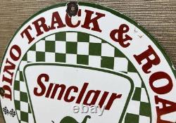 Vintage Sinclair Gasoline Porcelain Sign Gas Station Motor Oil Pump Plate Plane