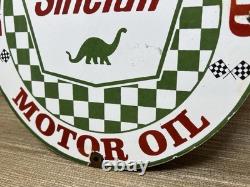 Vintage Sinclair Gasoline Porcelain Sign Gas Station Motor Oil Pump Plate Plane