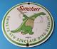 Vintage Sinclair Gasoline Sign Baseball Dinosaur Porcelain Gas Oil Pump Sign