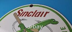 Vintage Sinclair Gasoline Sign Baseball Dinosaur Porcelain Gas Oil Pump Sign
