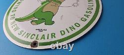 Vintage Sinclair Gasoline Sign Baseball Dinosaur Porcelain Gas Oil Pump Sign