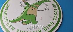 Vintage Sinclair Gasoline Sign Baseball Dinosaur Porcelain Gas Oil Pump Sign
