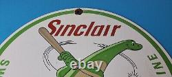 Vintage Sinclair Gasoline Sign Baseball Dinosaur Porcelain Gas Oil Pump Sign