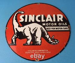Vintage Sinclair Gasoline Sign Motor Oils For Cars Gas Pump Porcelain Sign