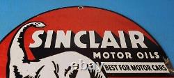 Vintage Sinclair Gasoline Sign Motor Oils For Cars Gas Pump Porcelain Sign
