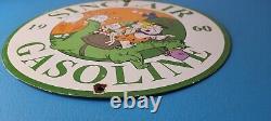 Vintage Sinclair Gasoline Sign Porcelain Flintstones Dino Retro Gas Pump Sign