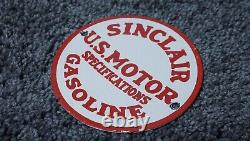 Vintage Sinclair Gasoline Sign Porcelain Gas Station Oil Pump Plate Rare Dino