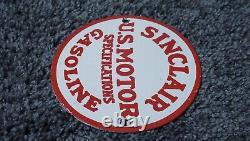 Vintage Sinclair Gasoline Sign Porcelain Gas Station Oil Pump Plate Rare Dino