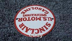 Vintage Sinclair Gasoline Sign Porcelain Gas Station Oil Pump Plate Rare Dino