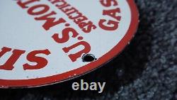 Vintage Sinclair Gasoline Sign Porcelain Gas Station Oil Pump Plate Rare Dino