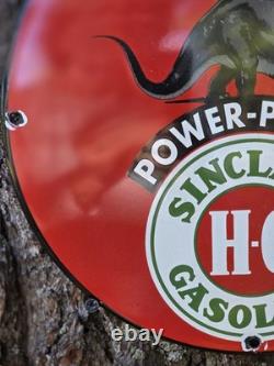 Vintage Sinclair Oil Power Packed Porcelain Sign 12