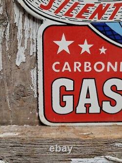 Vintage Sipo Porcelain Sign Oil Lubricated Carbonless Gasoline Station Service