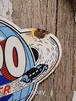 Vintage Sipo Porcelain Sign Oil Lubricated Carbonless Gasoline Station Service