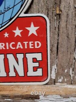 Vintage Sipo Porcelain Sign Oil Lubricated Carbonless Gasoline Station Service