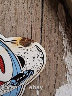 Vintage Sipo Porcelain Sign Oil Lubricated Carbonless Gasoline Station Service