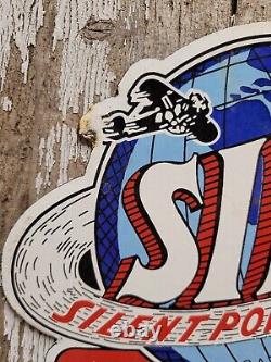 Vintage Sipo Porcelain Sign Oil Lubricated Carbonless Gasoline Station Service