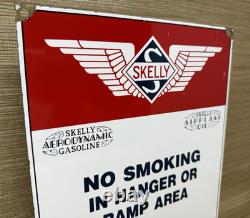 Vintage Skelly Gasoline Porcelain Sign Gas Station Pump Plate Motor Oil Lubester