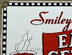 Vintage Smiley's Rest Stop Porcelain Sign Gas Station Diner Route 66 Restaurant