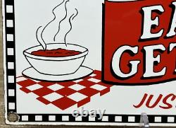 Vintage Smiley's Rest Stop Porcelain Sign Gas Station Diner Route 66 Restaurant