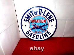 Vintage Smith-o-lene Aviation? Airplane Gasoline 11 3/4 Porcelain Metal Sign