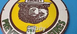 Vintage Smokey Bear Porcelain Forest Fires Service Prevention Service Pump Sign