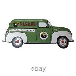 Vintage Smokey Bear Sign Prevent Fires Service Truck Pump Porcelain Sign