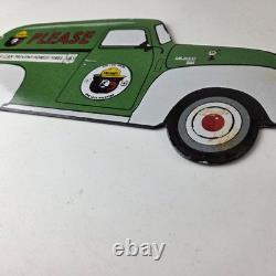 Vintage Smokey Bear Sign Prevent Fires Service Truck Pump Porcelain Sign