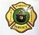 Vintage Smokey Bear United States Forest Service Sign Porcelain Gas Pump 16x16