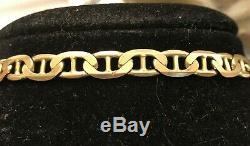 Vintage Solid 14k Gold Bracelet Mariner Chain Italy Designer Signed Aurafin 4