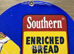 Vintage Southern Bread Porcelain Sign Gas Oil Grocery Store Service Station Bake