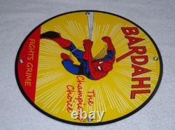 Vintage Spiderman Tv Show & Bardahl Gasoline Movie 12 Porcelain Metal Oil Sign