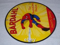 Vintage Spiderman Tv Show & Bardahl Gasoline Movie 12 Porcelain Metal Oil Sign
