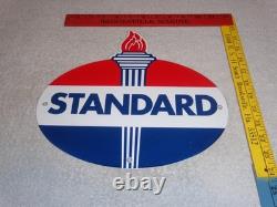 Vintage Standard Gas Torch & Flame 11 3/4 Porcelain Metal Gasoline & Oil Sign