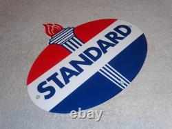 Vintage Standard Gas Torch & Flame 11 3/4 Porcelain Metal Gasoline & Oil Sign