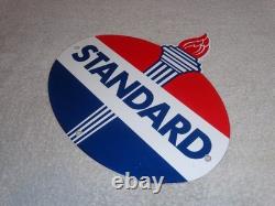 Vintage Standard Gas Torch & Flame 11 3/4 Porcelain Metal Gasoline & Oil Sign