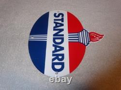 Vintage Standard Gas Torch & Flame 11 3/4 Porcelain Metal Gasoline & Oil Sign Vintage Standard Gas Torch & Flame 11 3/4 Porcelain Metal Gasoline & Oil Sign